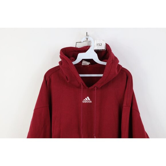 Vintage Y2K Adidas Mens 2XL Distressed Spell Out Center Logo Hoodie Sweatshirt - Picture 2 of 16